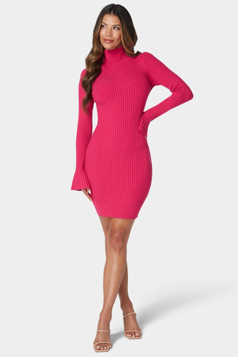 Autumn Bell Sleeve Sweater Dress