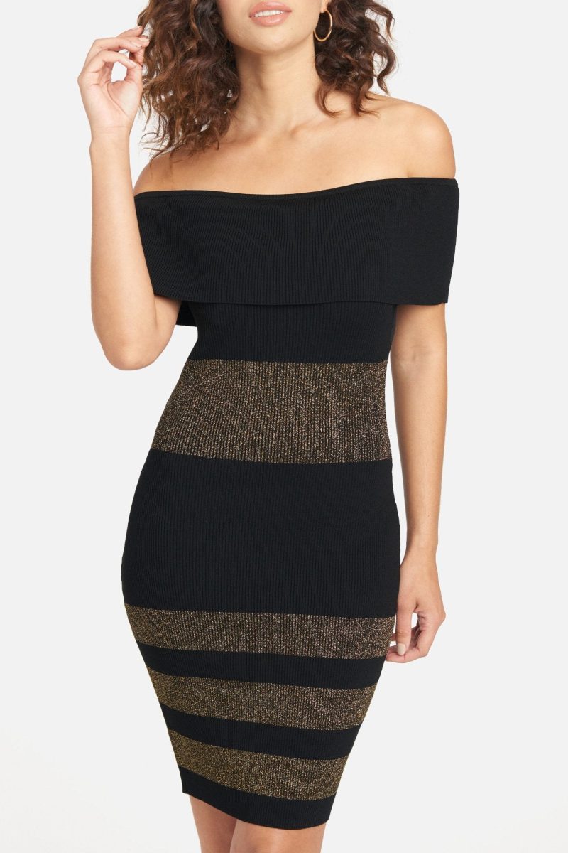 Striped Off Shoulder Dress