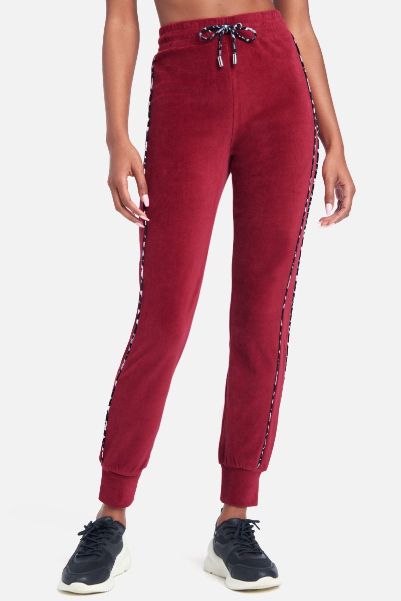 Bebe Logo Velour Jogger Pant