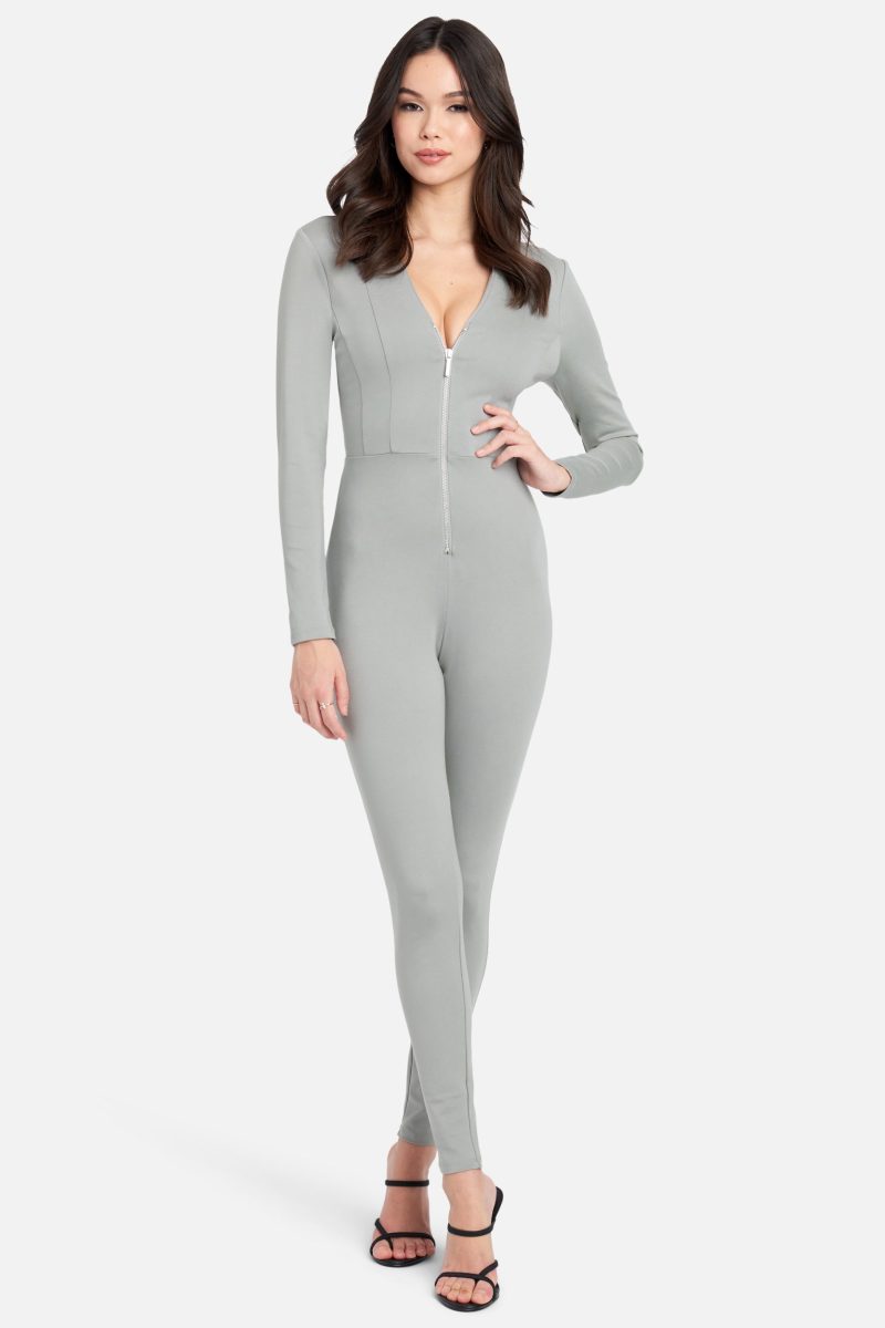Basic Knit Zip-Up Catsuit