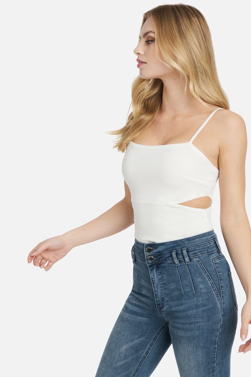 Side Cutouts Knit Crepe Top