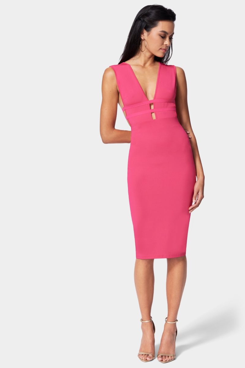 Caged Slinky Knit Dress