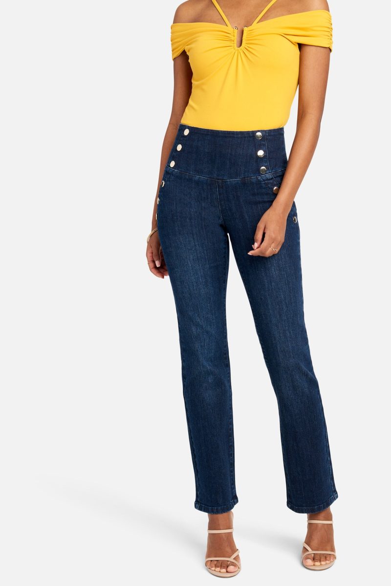 High Waist Straight Leg Jeans