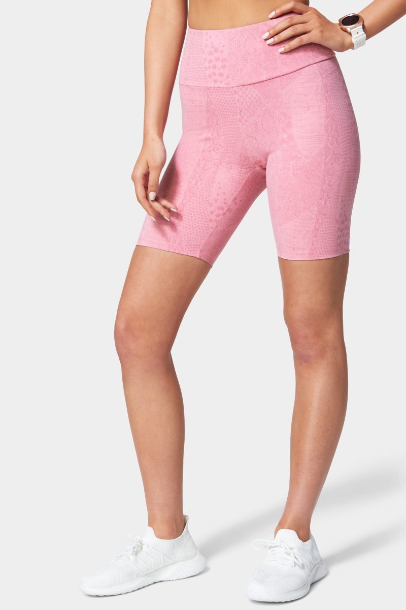 Bebe Logo Embossed Snakeskin Biker Short