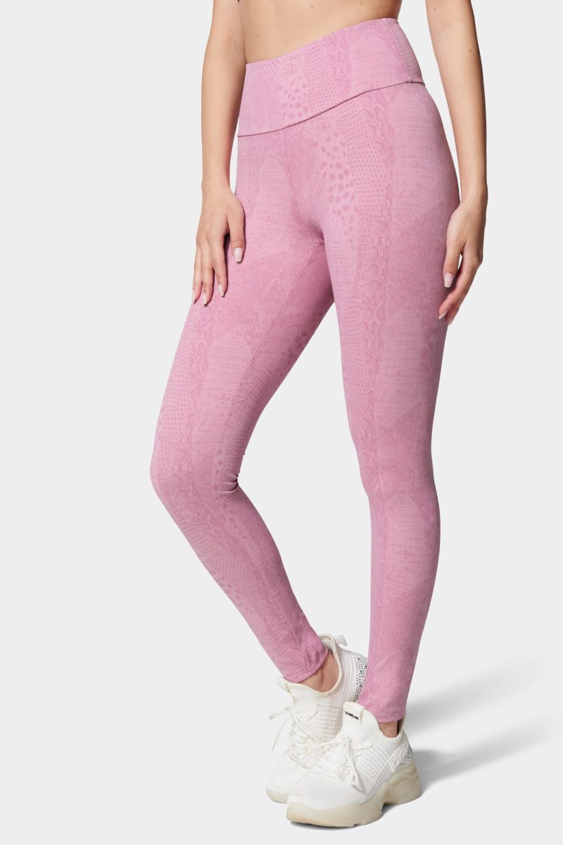 Bebe Logo Embossed Snakeskin Legging