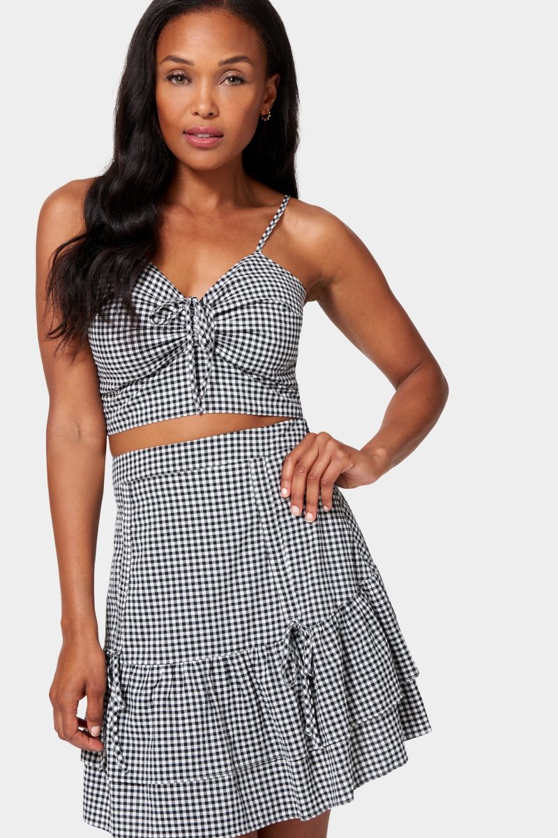 Mini Gingham Ruched Front Cami
