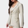Gingham One Button Tailored Jacket
