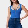Zip Front Corset Sweater Top