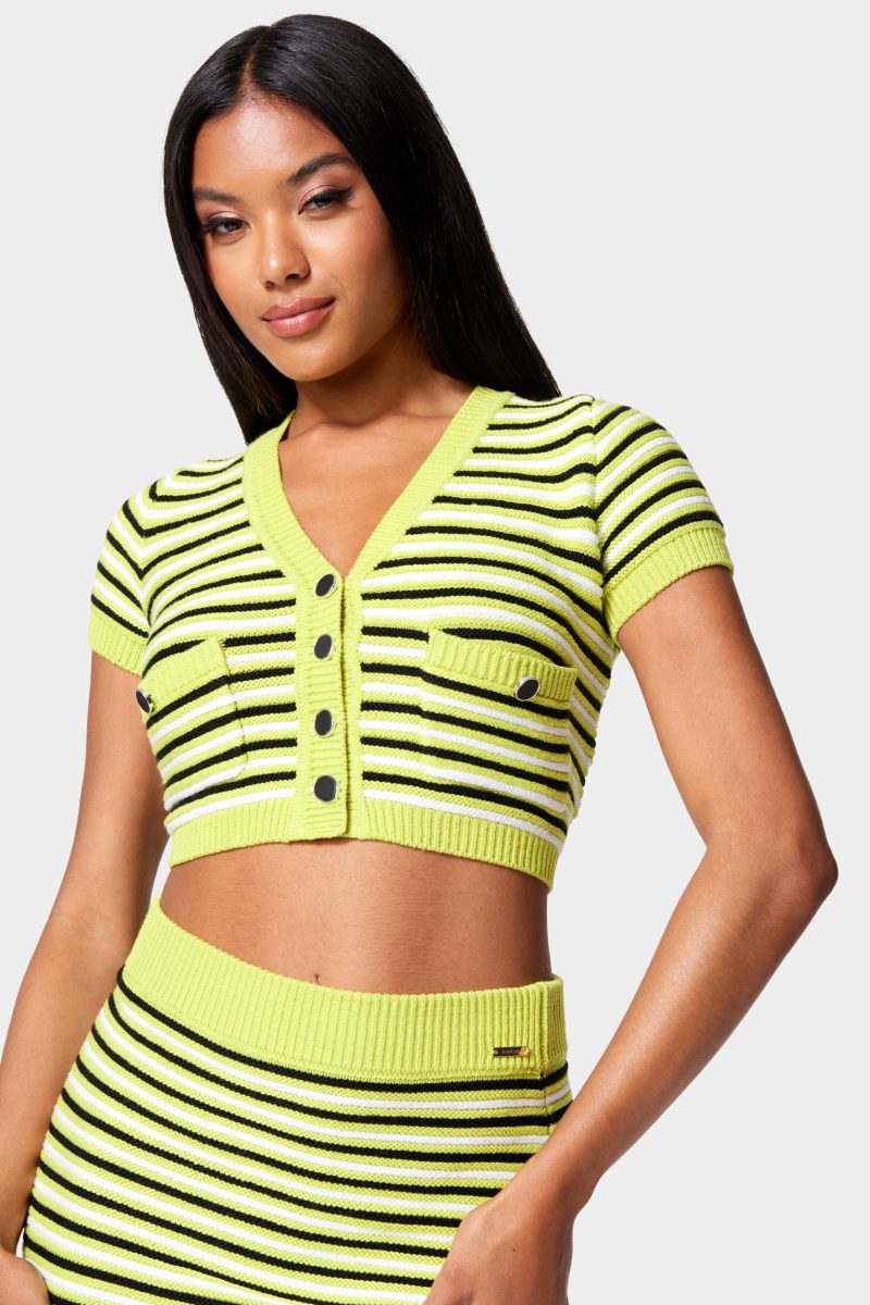 Button Front Cropped Cardigan Sweater