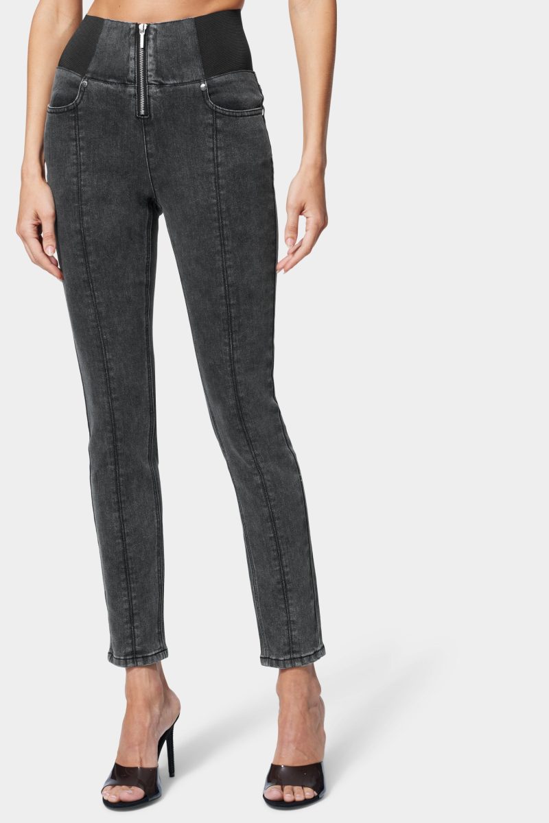 Zip Front Elastic Skinny Jean