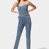 Belted Sweetheart Denim Jumpsuit