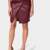 Vegan Leather Knot Front Skirt