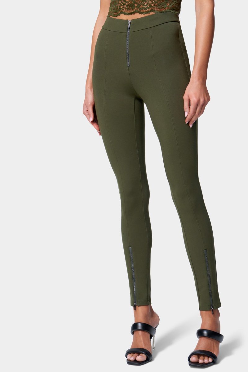 Exposed Zipper Knit Legging