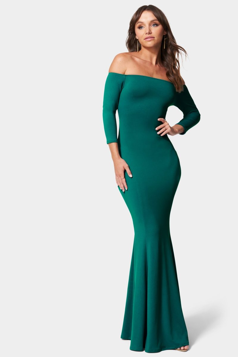 Off Shoulder Knit Mermaid Gown