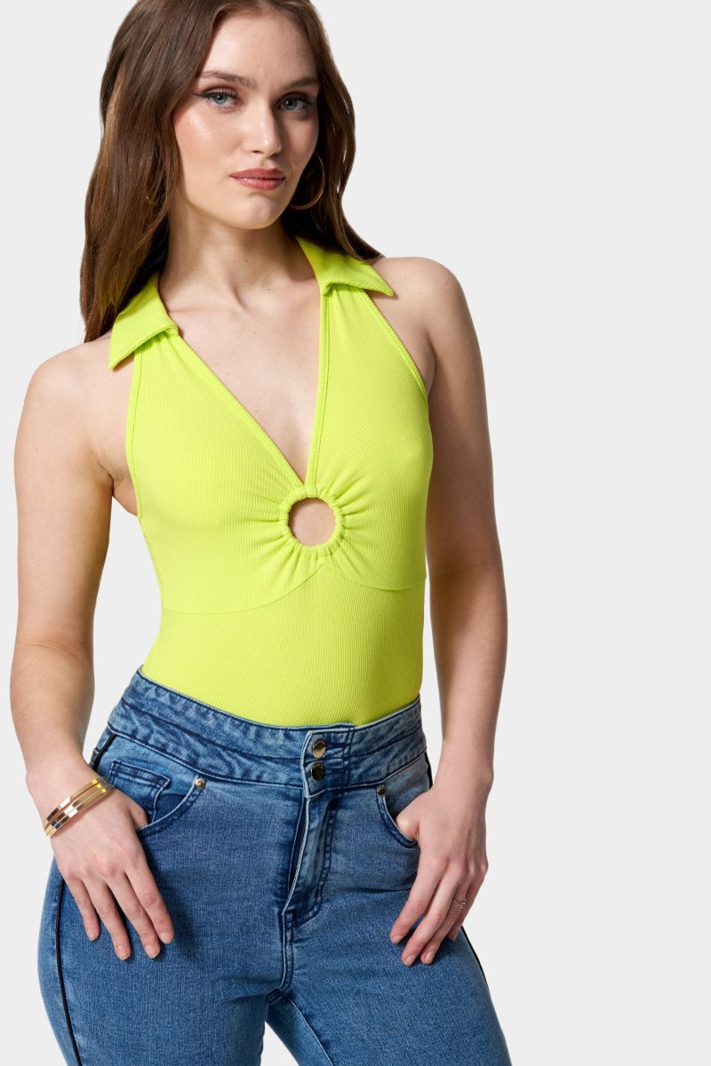 Cold Shoulder Ring Detail Knit Top