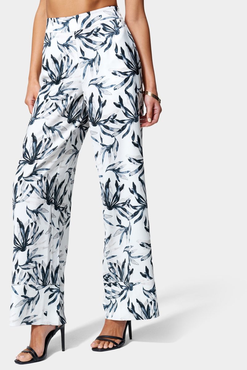 Satin High Waist Wide Leg Pant