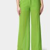 High Waist Chiffon Wide Leg Illusion Woven Twill Pant