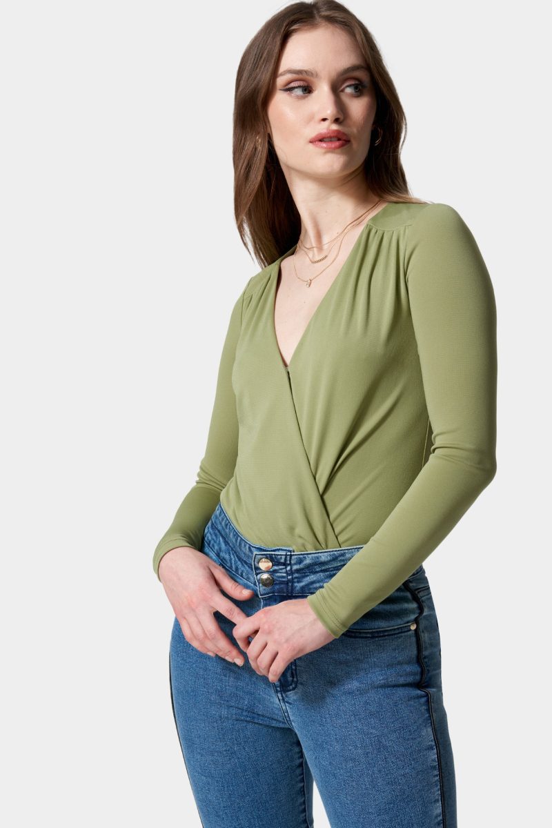 Wrap Front Knit Bodysuit