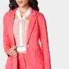 Cotton Sateen Patch Pockets Detail Blazer