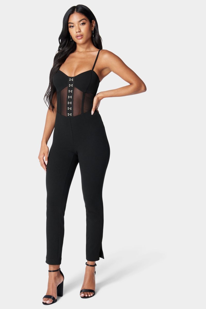 Corset Waist Slim Leg Jumpsuit