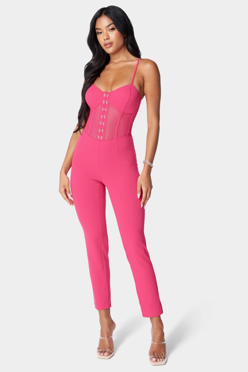 Corset Waist Slim Leg Jumpsuit