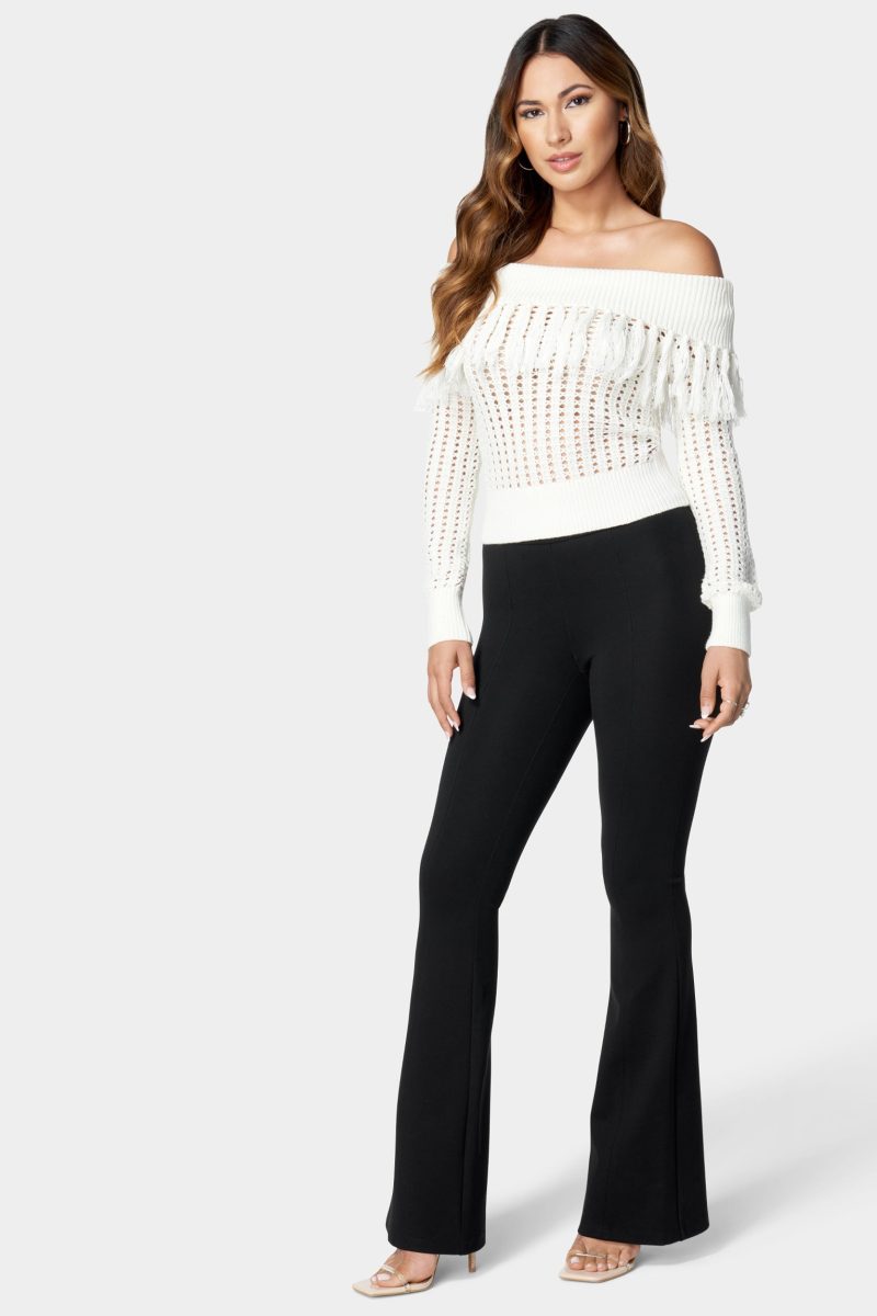 Flared Pull On Knit Pant