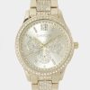 Champagne Dial Crystal Bezel Watch