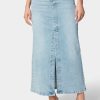 5 Pockets Denim Column Skirt