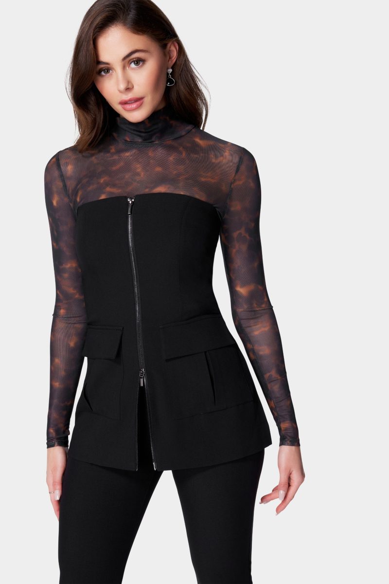 Tailored Patch Pocket Zip Front Vest