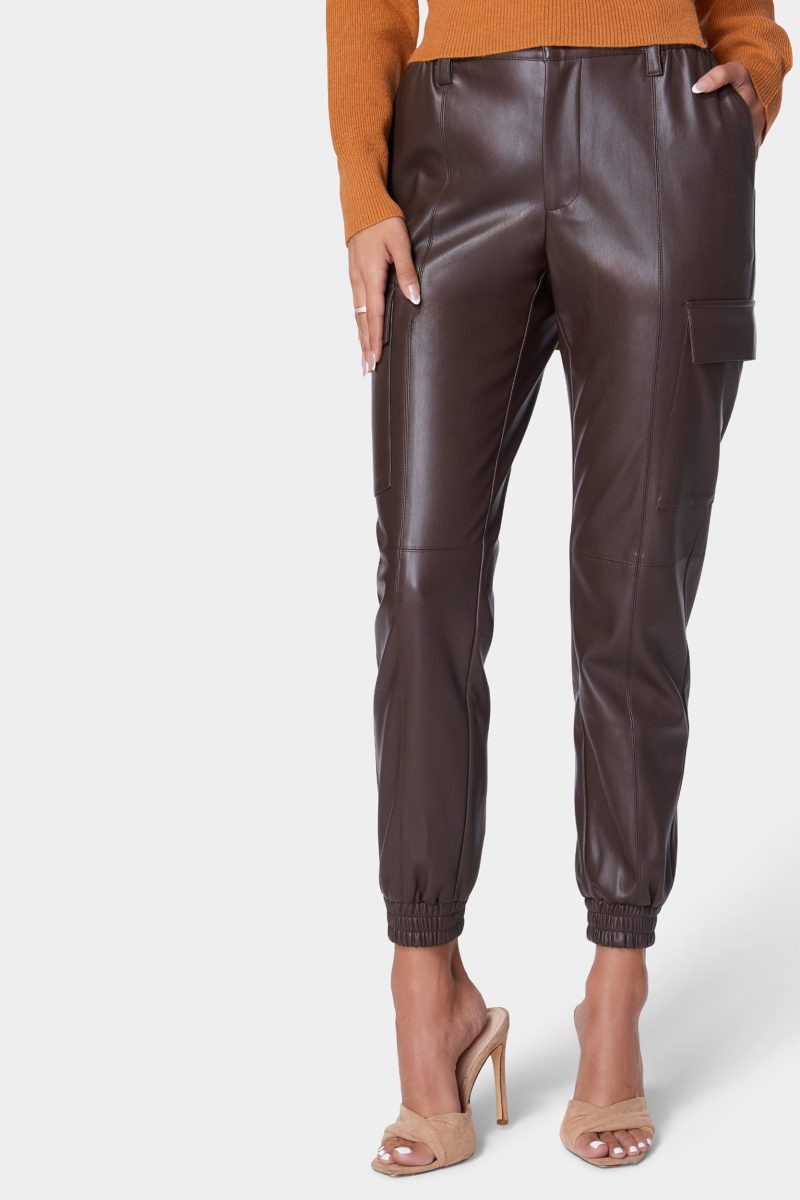 Vegan Leather Cargo Pocket Jogger
