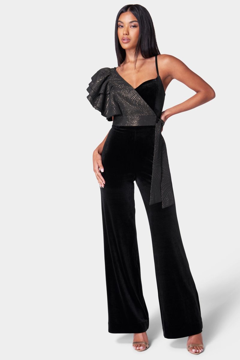 Removable Ruffle Top Wide Leg Jumpsuit
