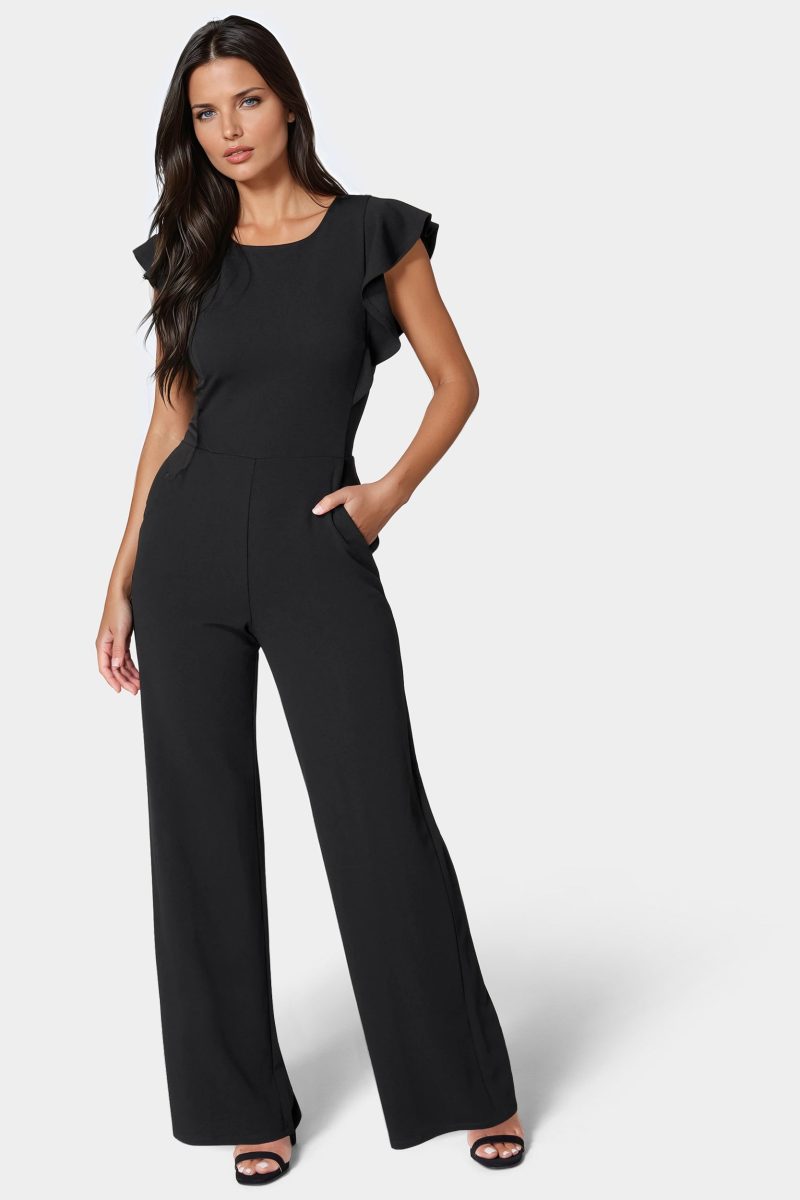 Flutter Sleeve Core Jumpsuit