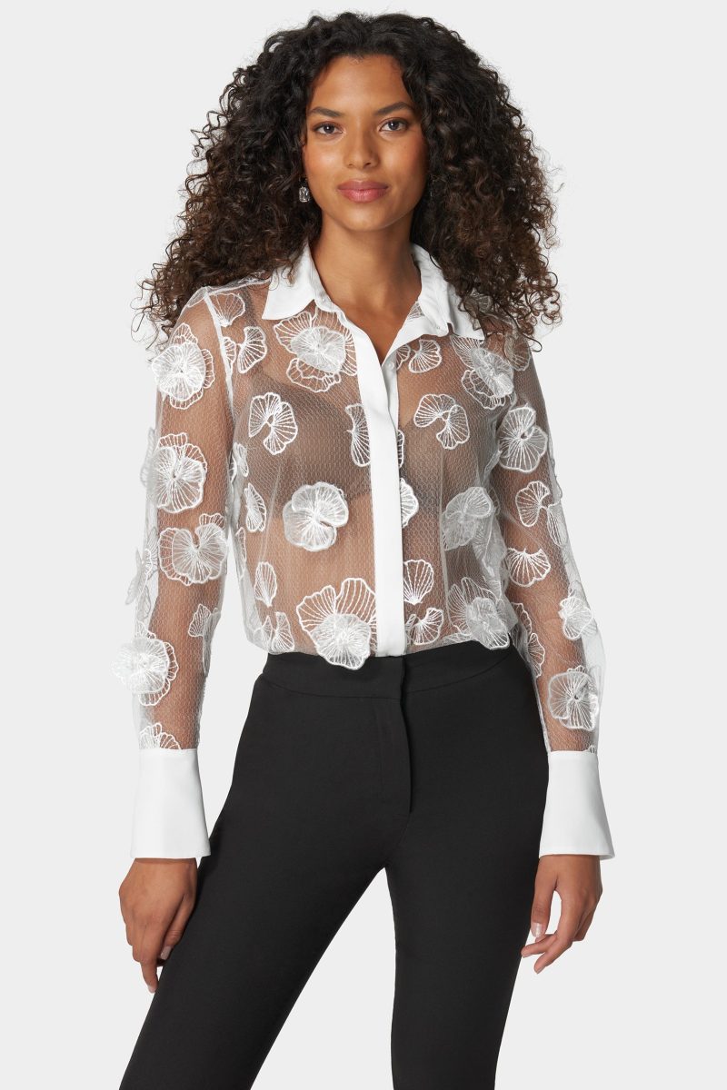 Applique Detail Button Down Bodysuit