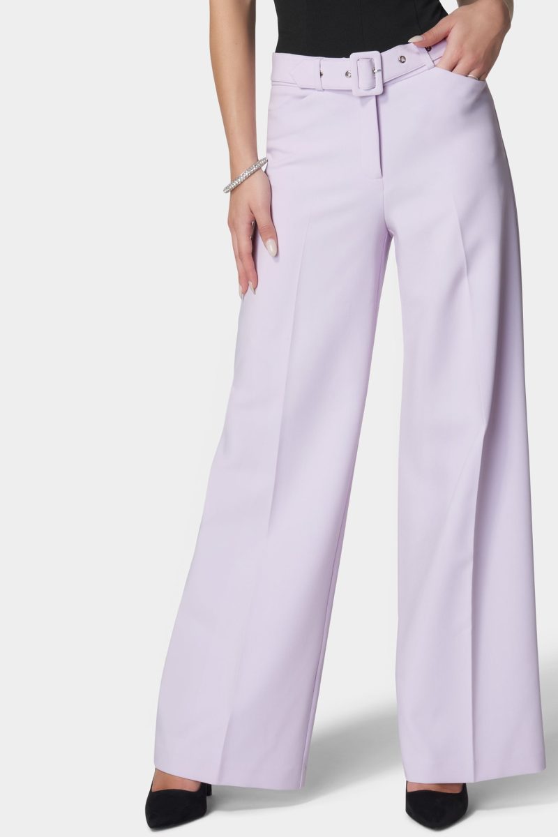 High Waist Belted Wide Leg Pant