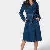 Double Breasted Denim Trench Coat