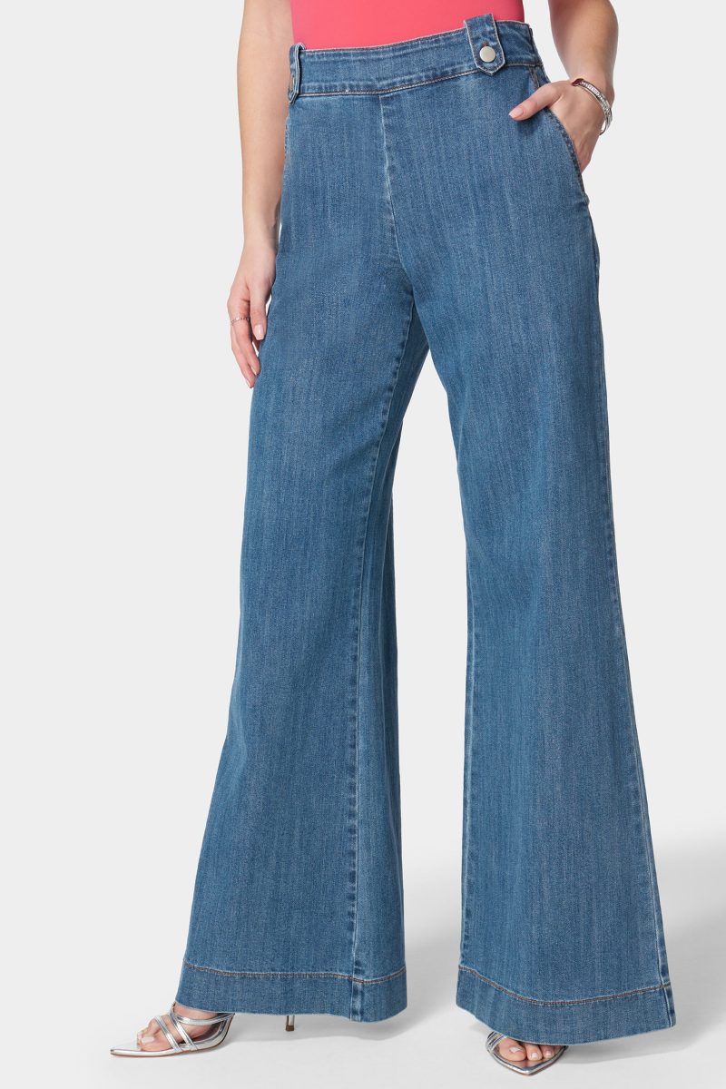 High Waist Ultra Wide Leg Light Weight Denim
