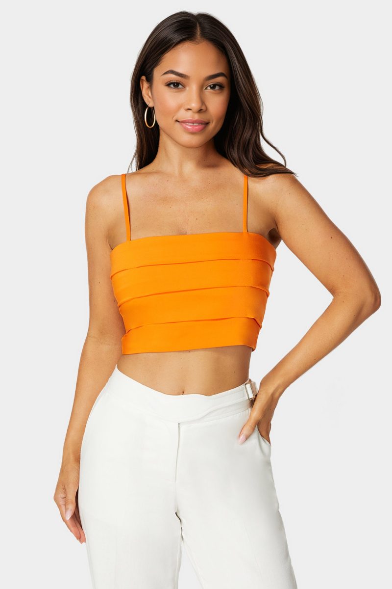 Spaghetti Strap Pleated Top