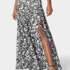 Contrast Braid Waist Tiered Flowly Maxi Skirt