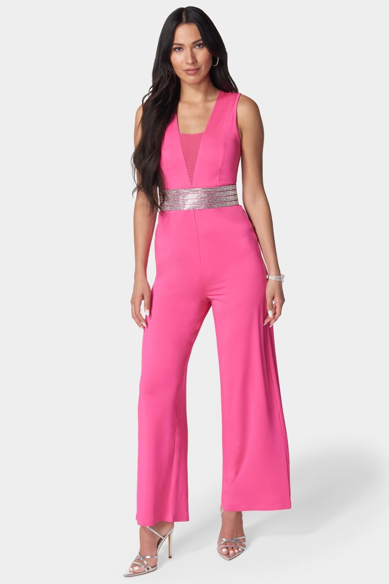 Embellished Wide Leg Jumpsuit