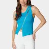 Sleeveless Assymetric Zipper Sweater Top