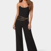 Scoop Neck Belted Palazzo Leg Jumpsuit