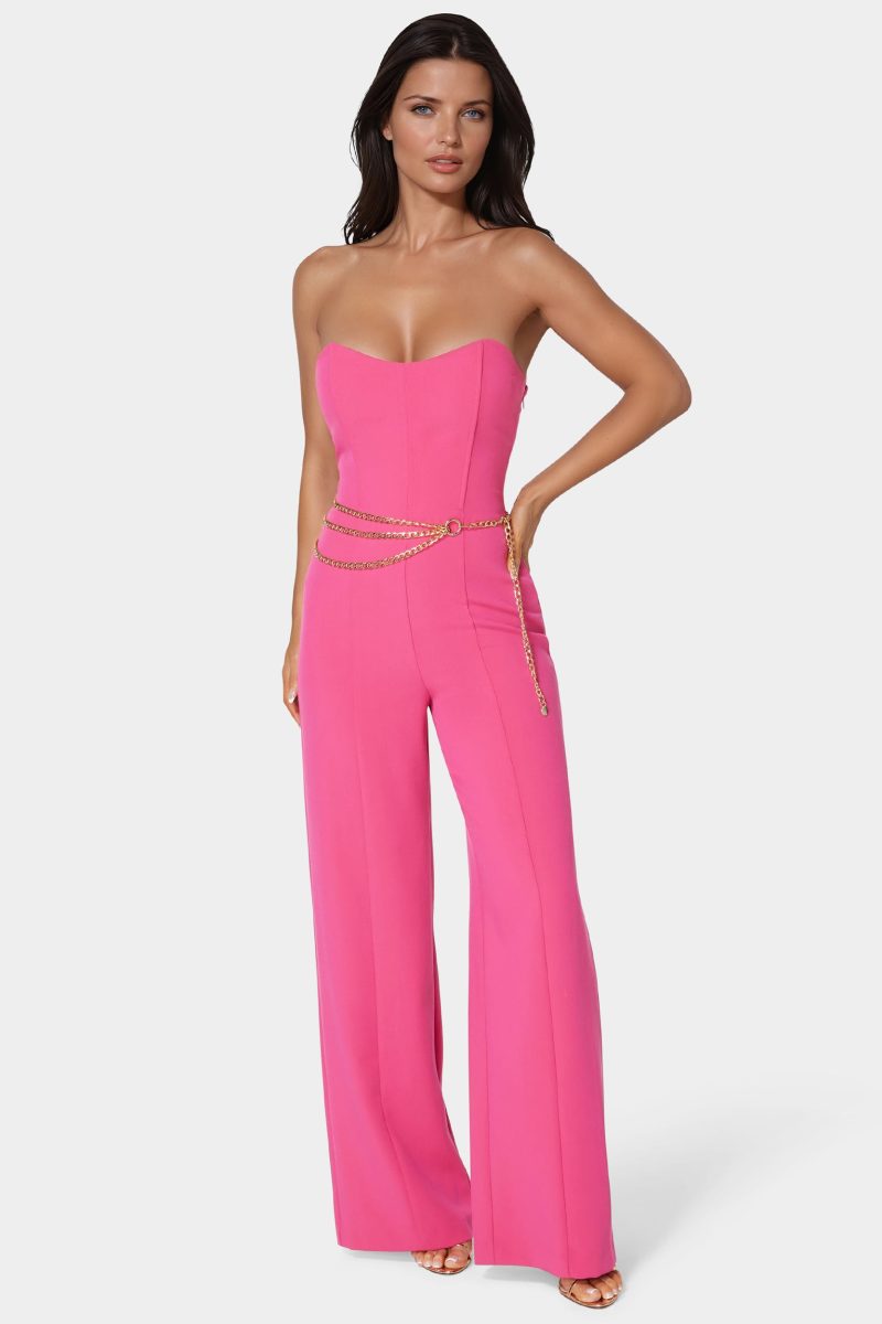 Scoop Neck Belted Palazzo Leg Jumpsuit