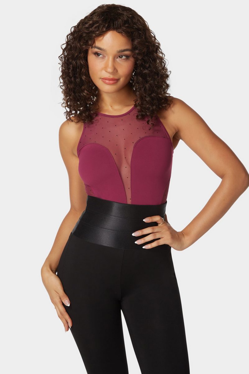 Second Skin Combo Swiss Dot Vneck Bodysuit