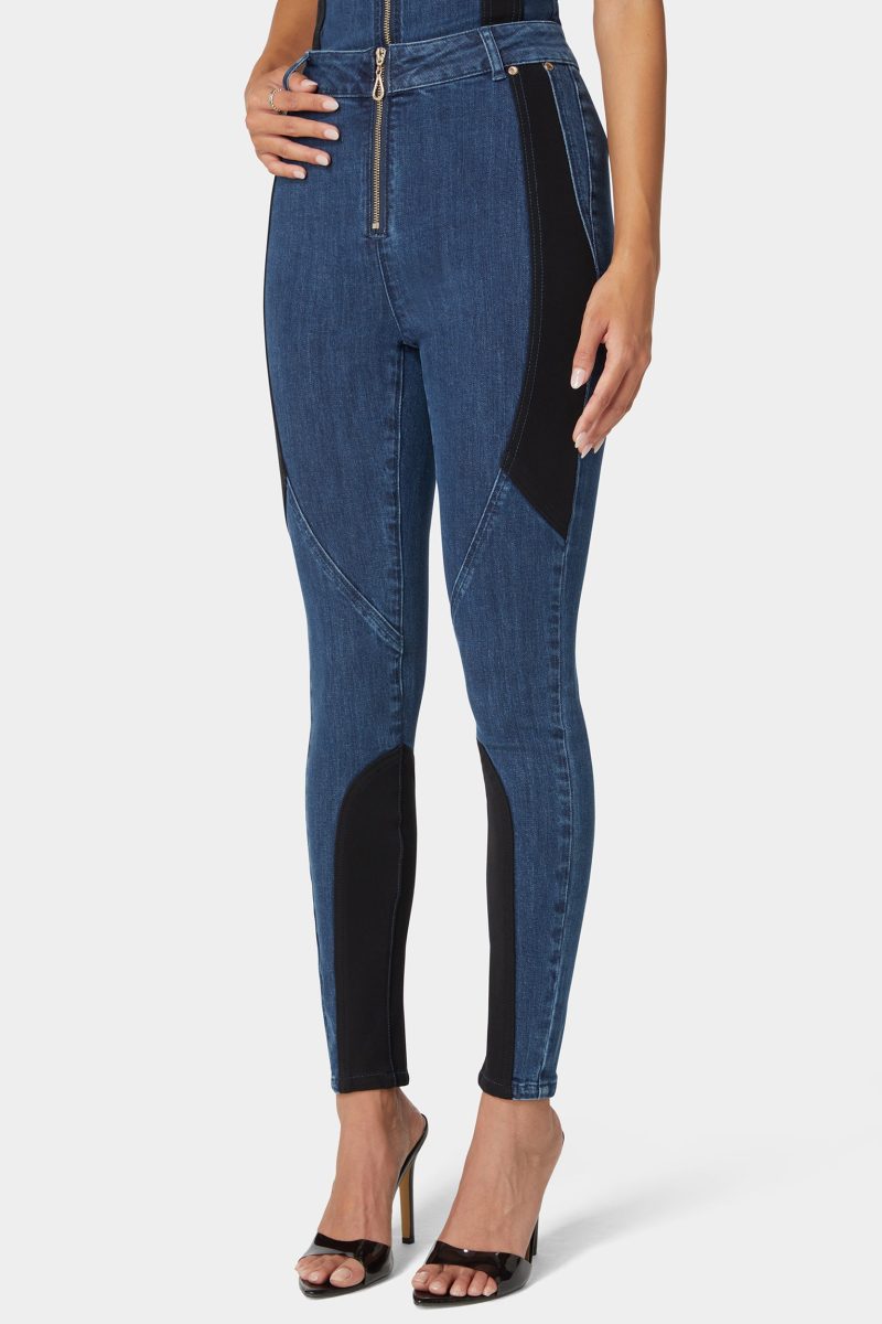 High Waist Pdr Combo Skinny Leg Jeans