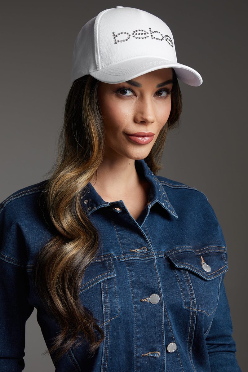 bebe Logo Hat Embellished With Crystals by Swarovski