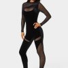 Combo Velour and Mesh Catsuit