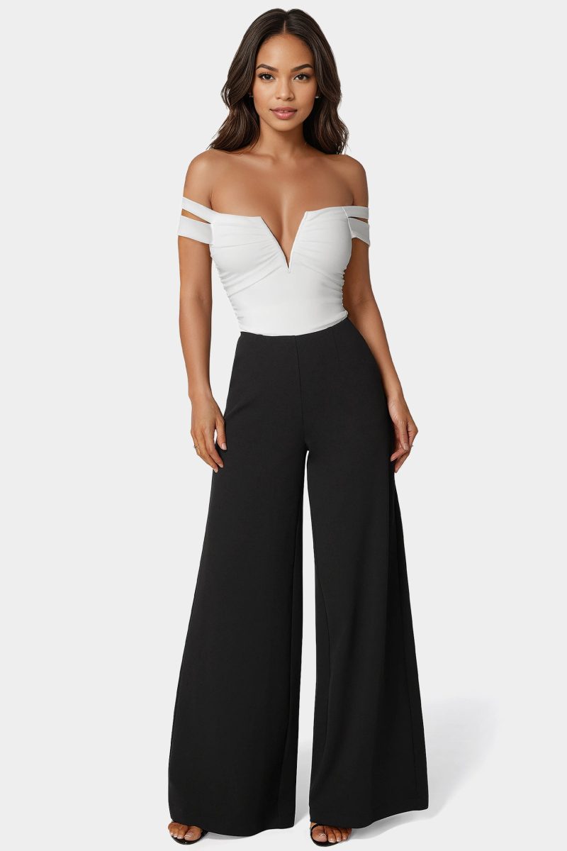 Off Shoulder Full Wide Leg Jumpsuit