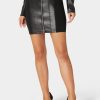 Zip Front Vegan Leather Pdr Combo Skirt