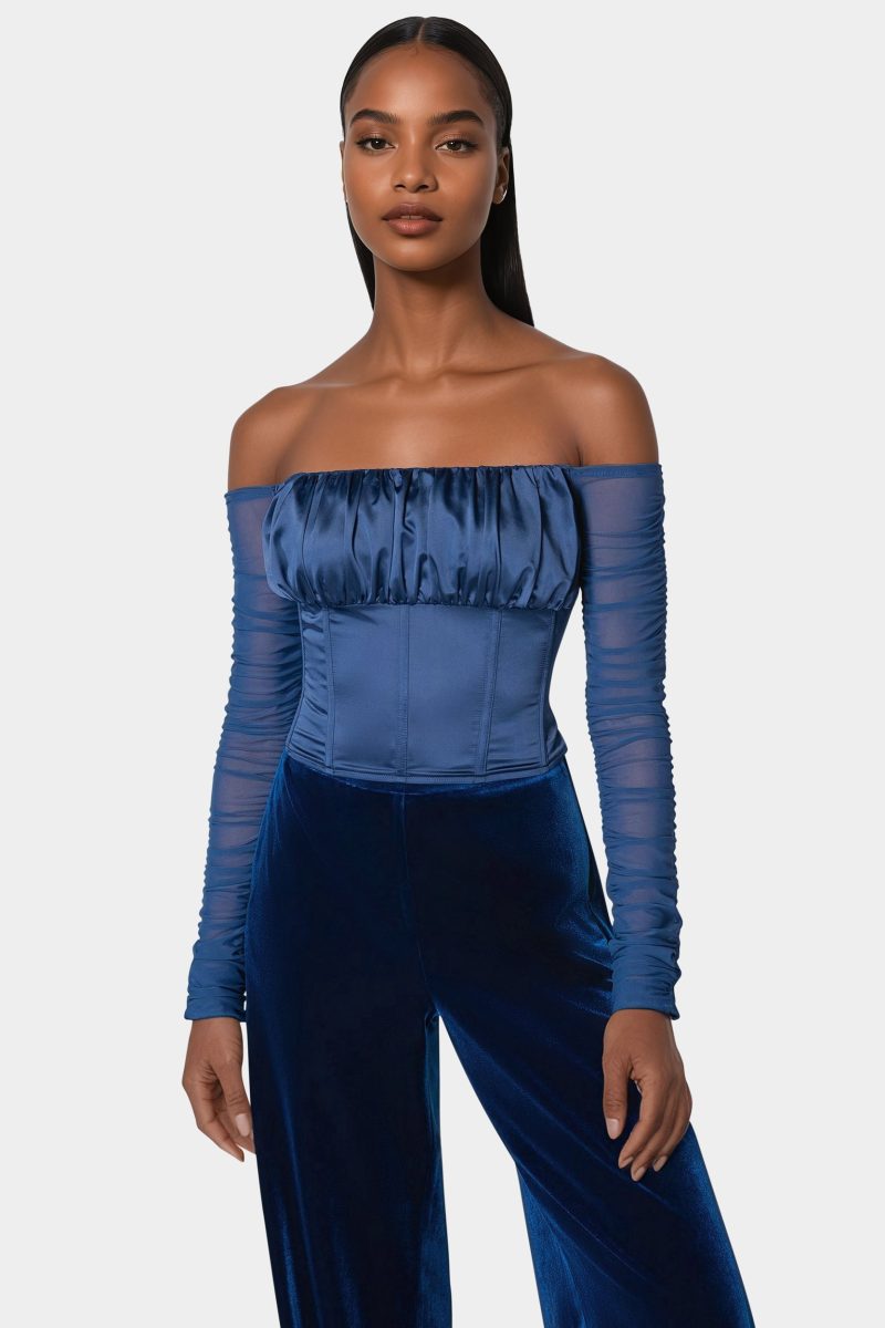 Off Shoulder Satin Corset