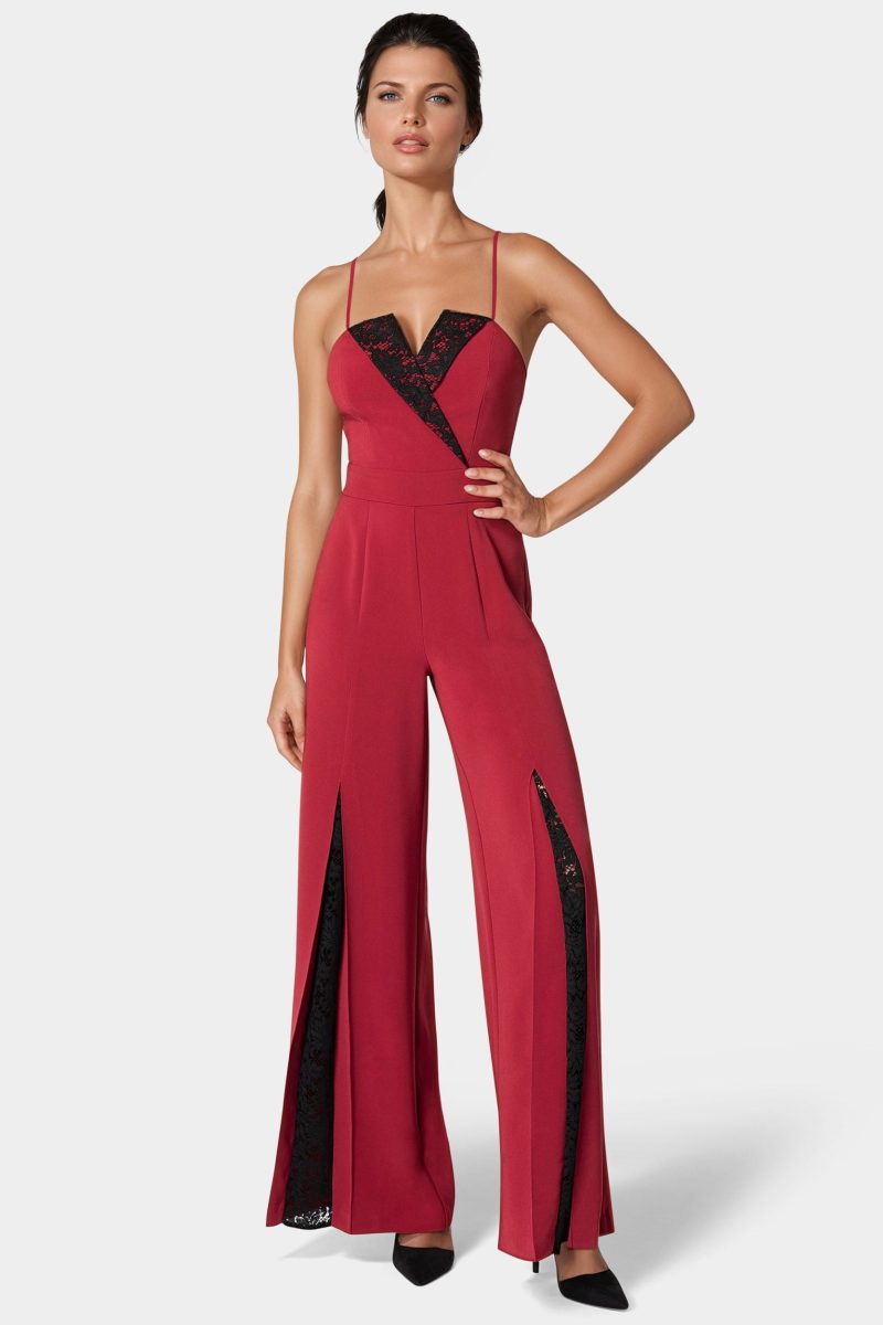 Tuxedo Lace Combo Ultra Wide Leg Jumpsuit